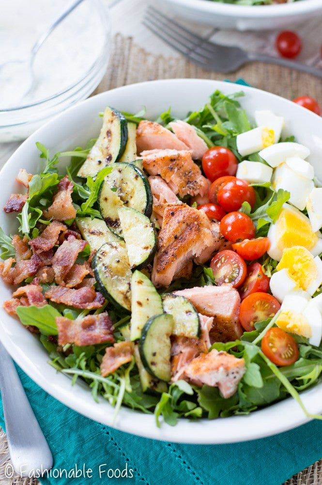 Grilled Salmon Cobb Salad for Whole30