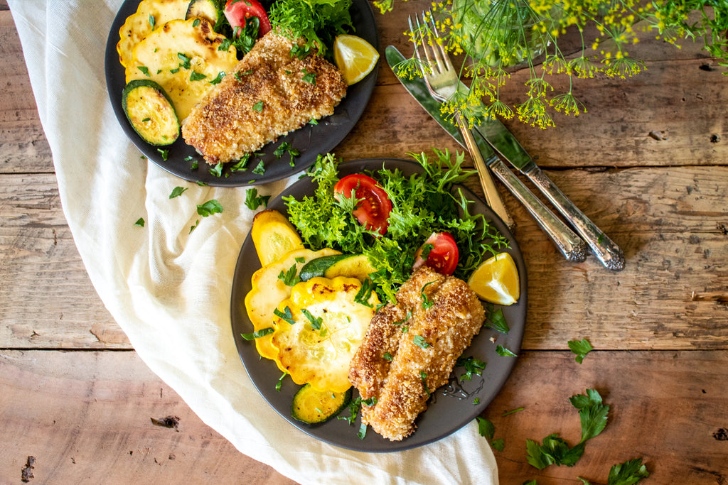 Honey Crusted Walleye on Table