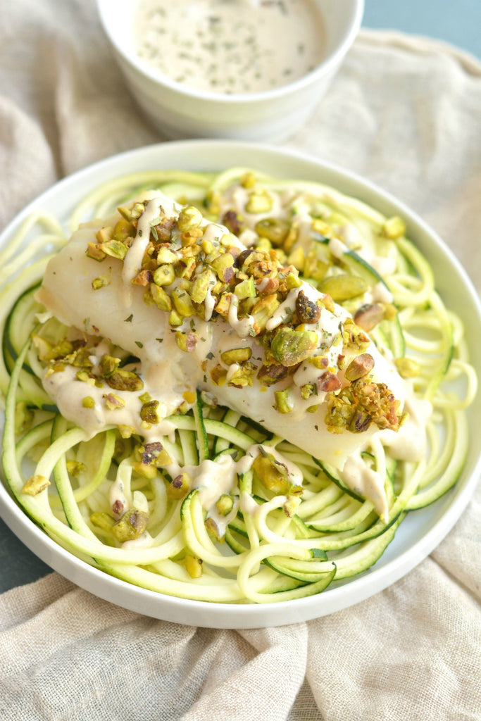 Baked Cod with Zucchini Noodles