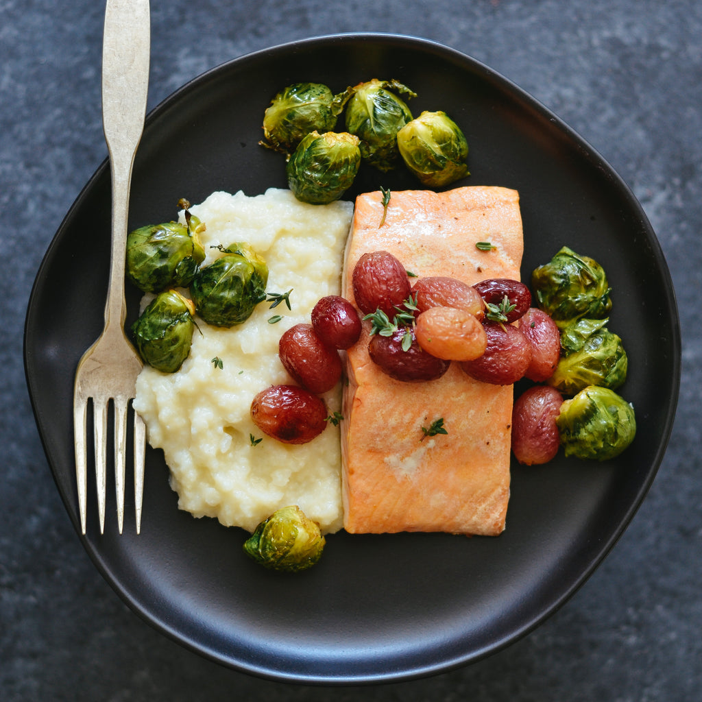 Salmon with Roasted Grapes