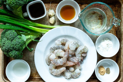 Shrimp Teriyaki Ingredients Served