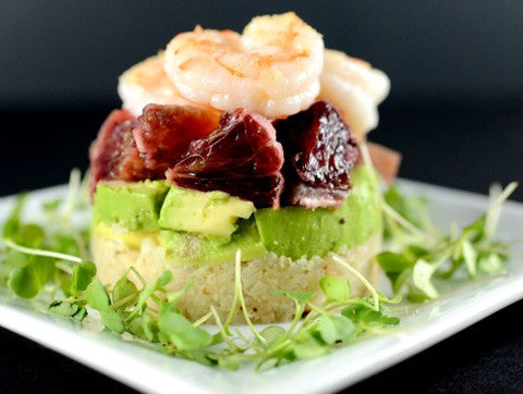 Shrimp Avocado Blood Orange Stack