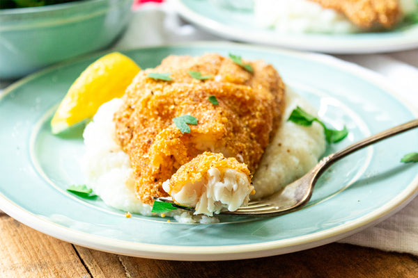 Southern Catfish & Grits on Plate