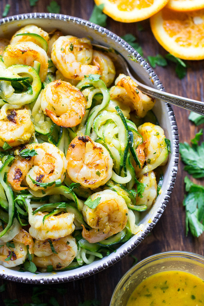 Citrus Grilled Shrimp Zoodles For Whole30