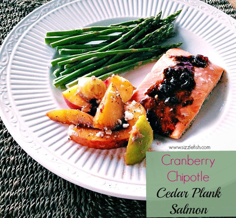 Cranberry Chipotle Cedar Plank Salmon