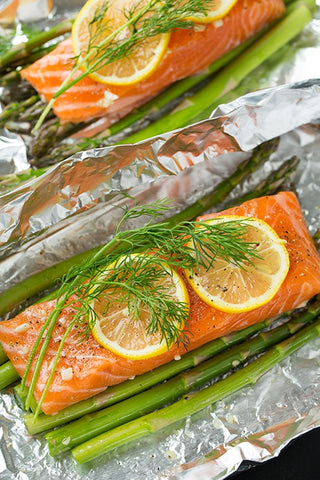 Salmon & Asparagus Foil Pack Ketogenic Recipe