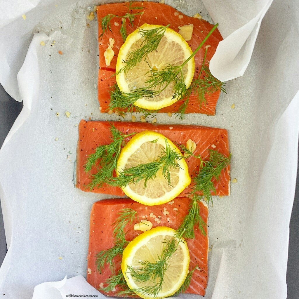 Whole30 Slow Cooker Salmon With Lemon & Dill