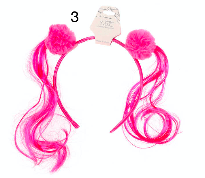 Details about   Pom Pom Headband with Hair Extensions
