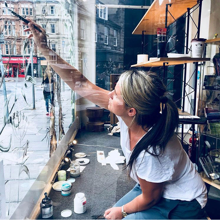 Catherine Rayner - Paper Tiger Window Painting, Edinburgh