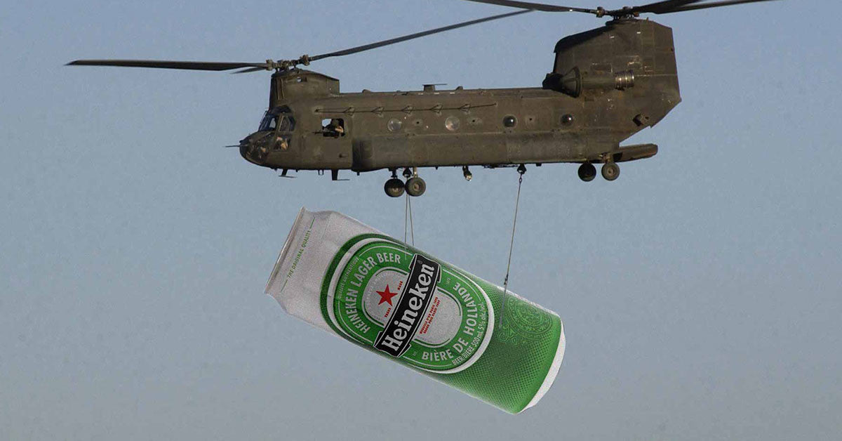 CH-47 Chinook Sling loading Heineken beer