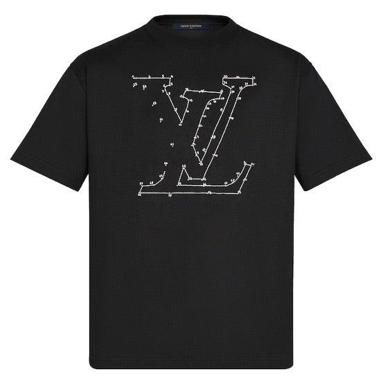 Louis Vuitton LV Stitch Print Embroidered T-shirt (Black) | Moretti Menswear
