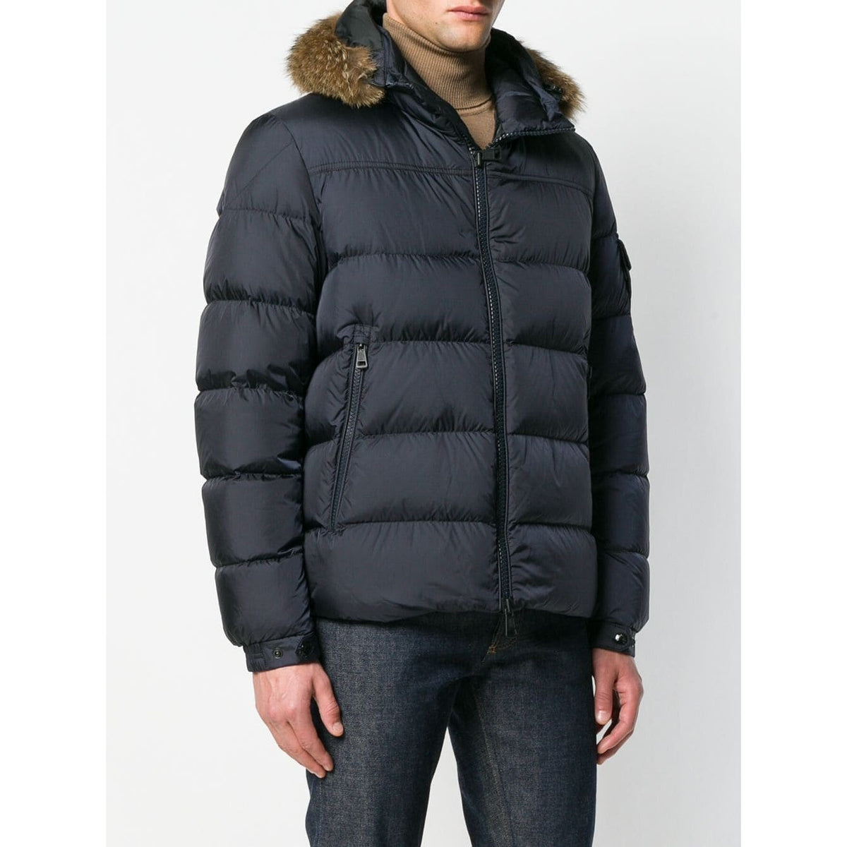 moncler marque fur trim jacket