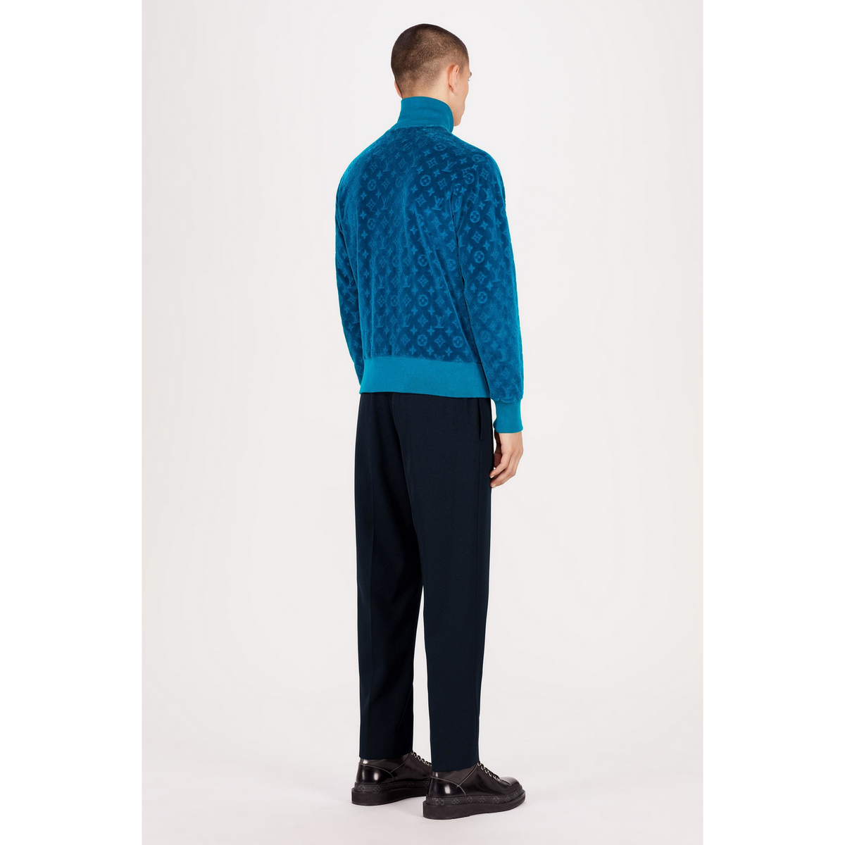 Louis Vuitton Cotton Velour Monogram Blousson (Blue) | Moretti Menswear