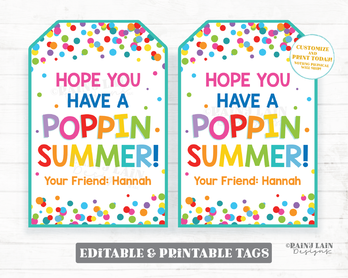 Have A Poppin Summer Free Printable Pdf