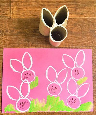 Easter bunny toilet roll craft