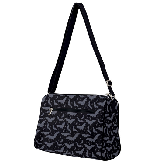Bats and Stars Black, Gray Double Compartment Purse