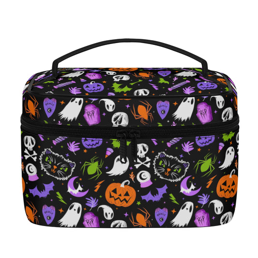 Everything Spooky 22 Purple Orchid Green Orange Cosmetic Bag