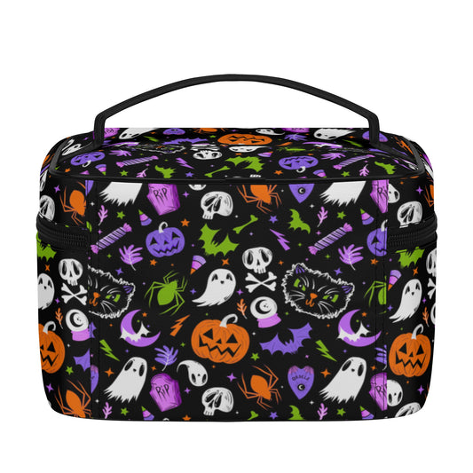 Everything Spooky 22 Purple Orchid Green Orange Cosmetic Bag
