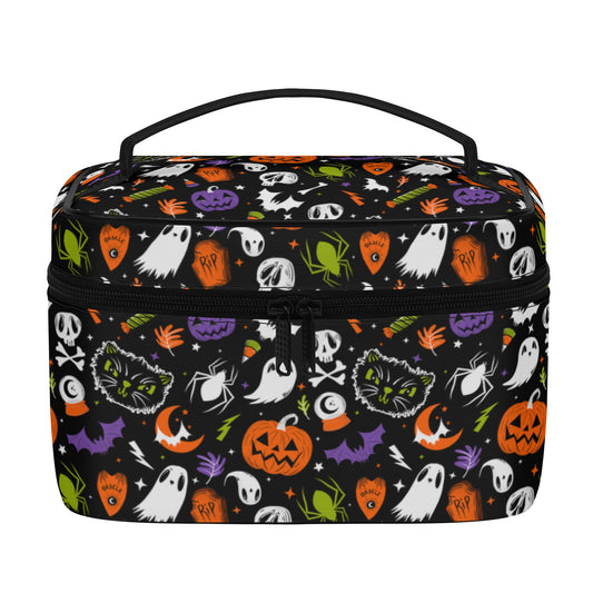 Everything Spooky 22 Orange Purple Chartreuse Cosmetic Bag