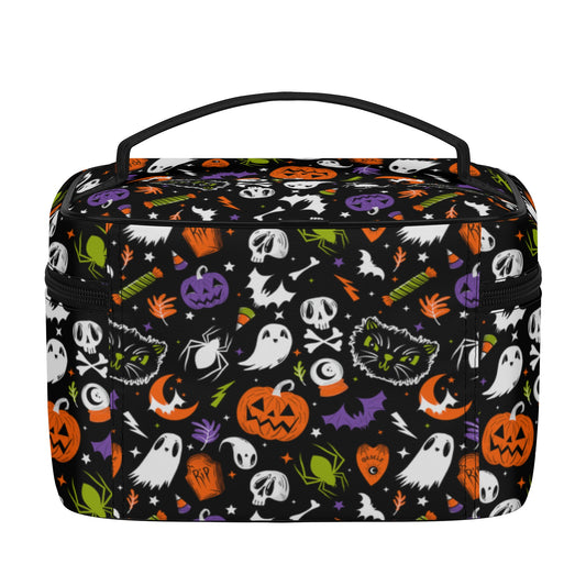 Everything Spooky 22 Orange Purple Chartreuse Cosmetic Bag