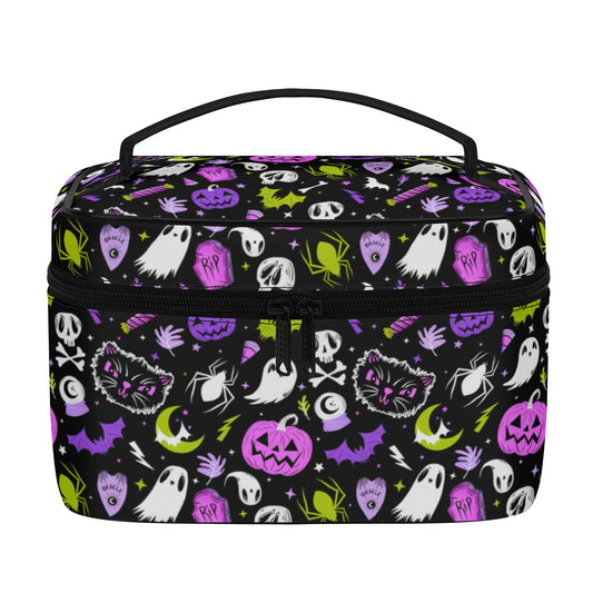Everything Spooky 22 Purple Magenta Chartreuse Cosmetic Bag