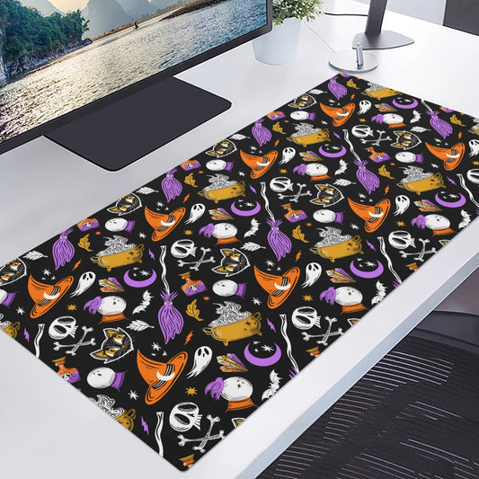 Magick Curio Black Back Orange Orchid Gold Gaming Mouse Pad/Desk Mat