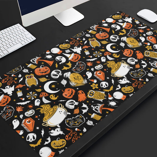 It's Spooky Season Orange, Gold Gaming Pad Desk Mat