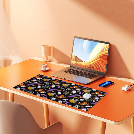Magick Curio Black Back Orange Orchid Gold Gaming Mouse Pad/Desk Mat
