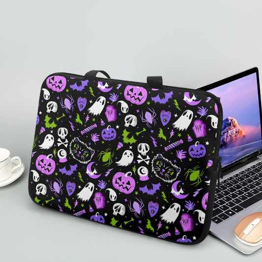 Everything Spooky 2022 Purple Orchid Chartreuse Laptop Sleeve