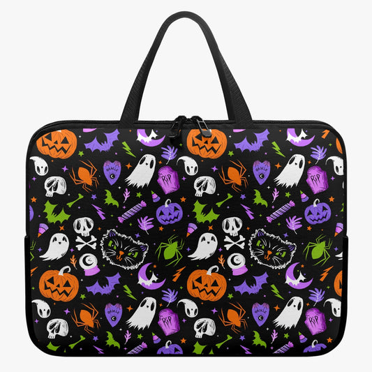 Everything Spooky 2022 Purple Orchid Chartreuse Orange Laptop Sleeve