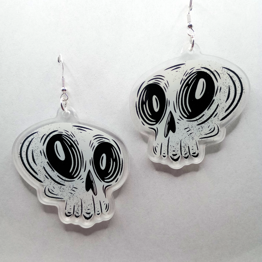 Skull Spooky Halloween Acrylic Earrings