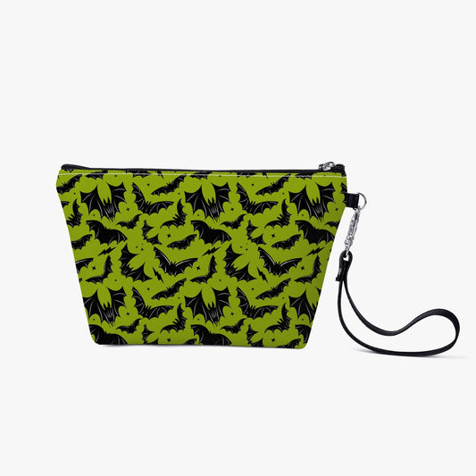 Batty Bats 2023 Chartreuse Faux Leather Accessory/Cosmetic Bag