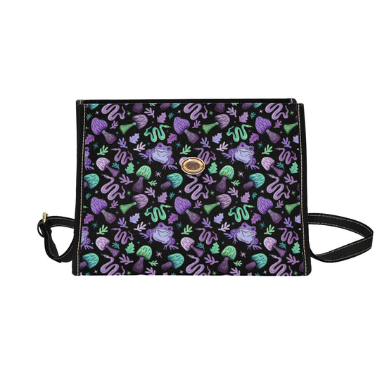 Toad Magic Purple Teal Nylon Canvas Satchel Purse