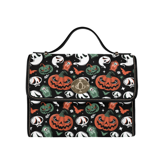 Haunted Pumpkins 2023 Goth Spooky Halloween Satchel Purse