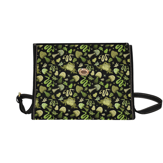 Toad Magic Greens Apricot Nylon Canvas Satchel Purse