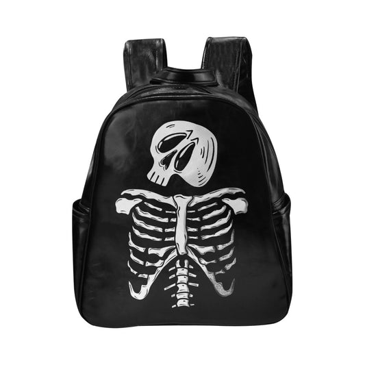 Skelly 2022 Black and White Faux Leather Backpack Bag