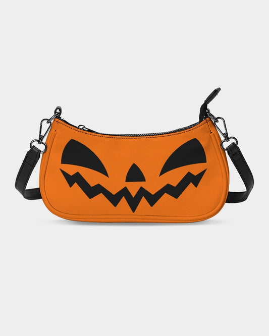 Happy Jack-O-Lantern Face Orange Black Petite Canvas Purse