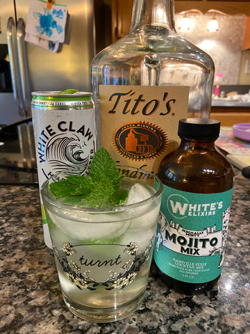 White's Elixir Mojito Mix from Batch with White Claw and Tito's Vodka 