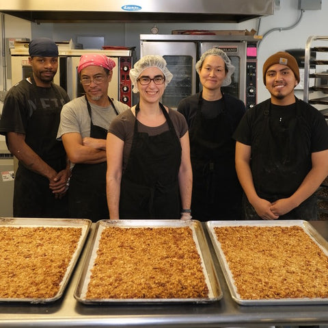 Brooklyn, NY Female Entrepreneur Alex Crosier and team making Granola Lab granola from Batch