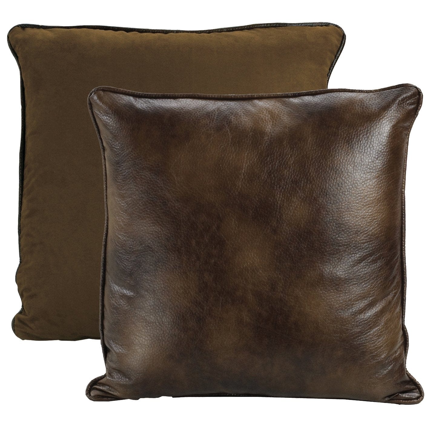 Hiend Accents Brown Faux Suedeleather Reversible Euro Sham 3269