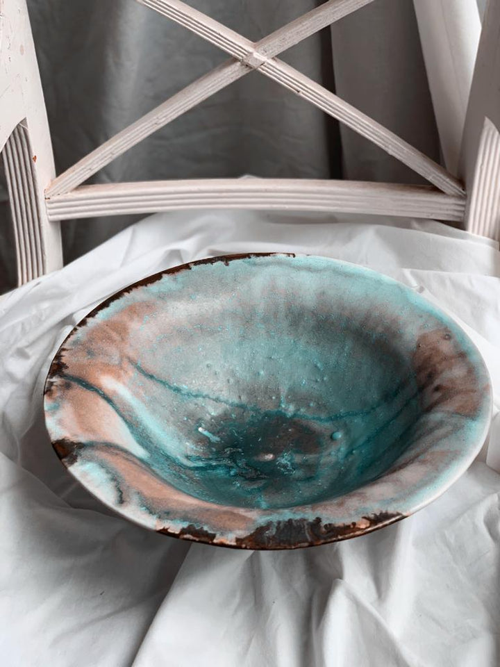 Enchanted Waterfall Bowl with mixed glaze by Freya Bramble-Carter