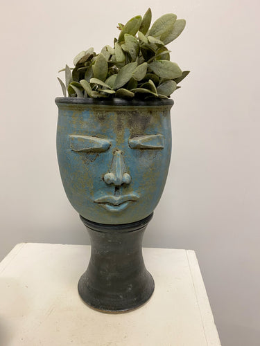 Face Sculpture Planter by Chris Bramble