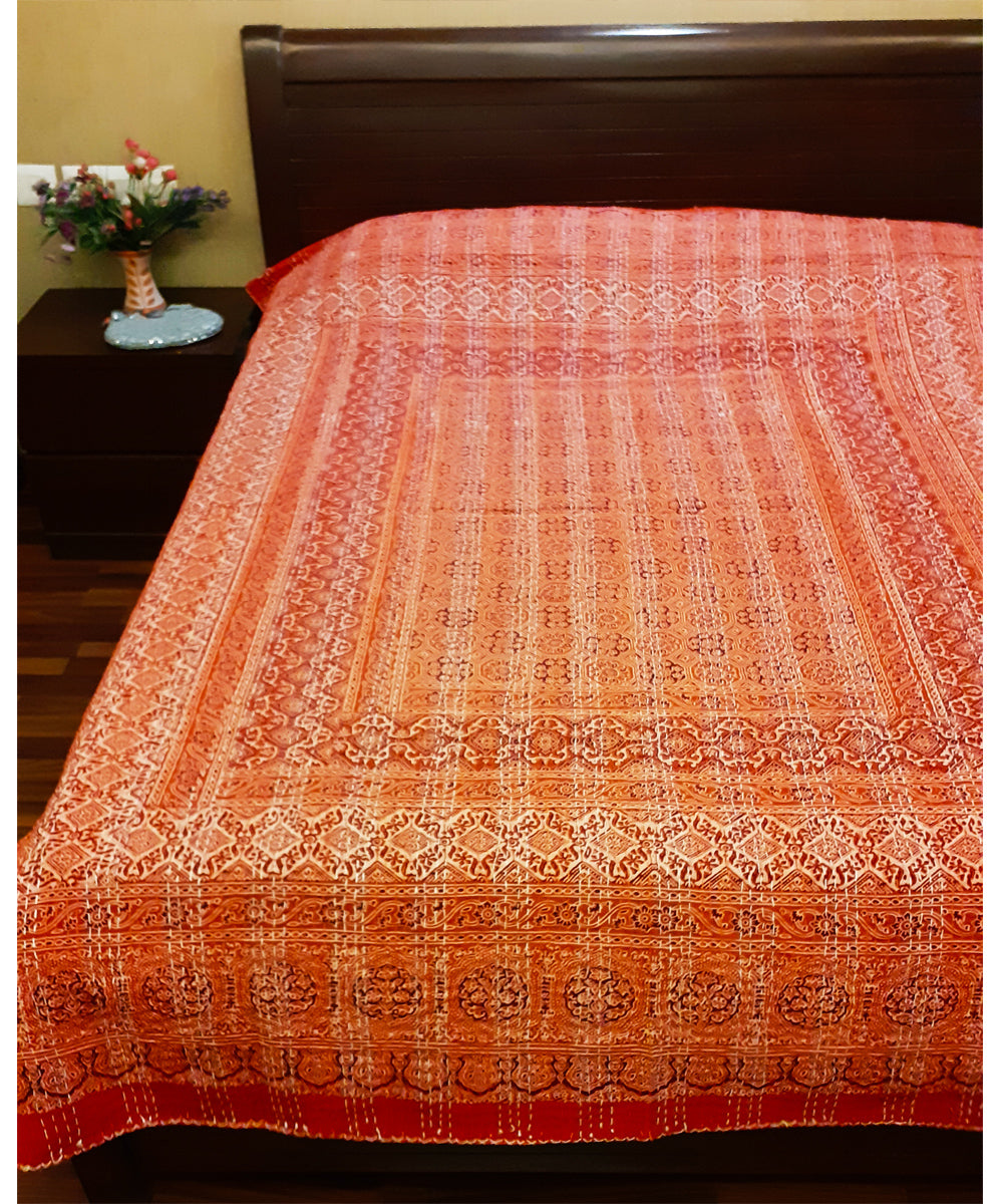 kantha work bed cover