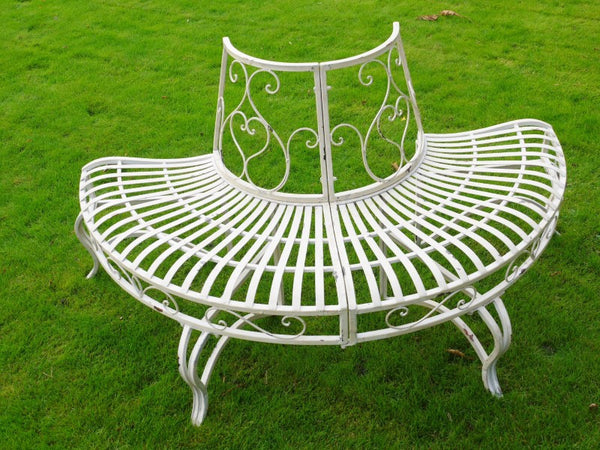 French Metal Garden Bench Olive And Sage