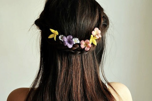 Flowers in Braided Hair