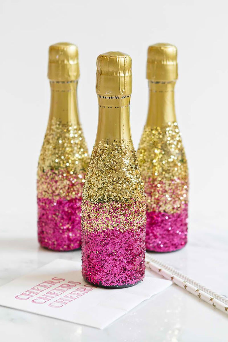 Glitter Champagne Bottles