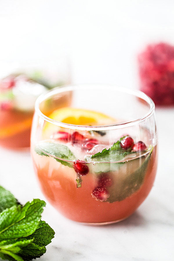 Pomegranate and Orange Champagne Punch