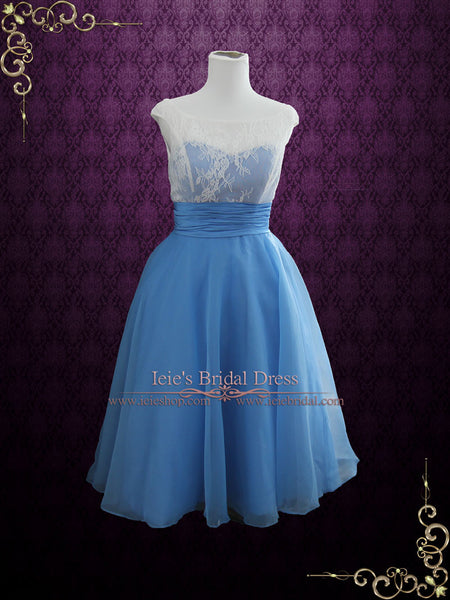 Blue Short Wedding Dress