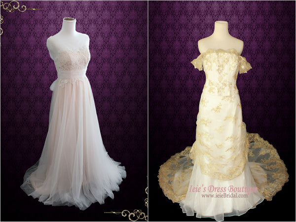 Blush and Gold Wedding Dresses