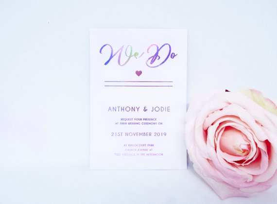 Colorful Foil Wedding Invitation